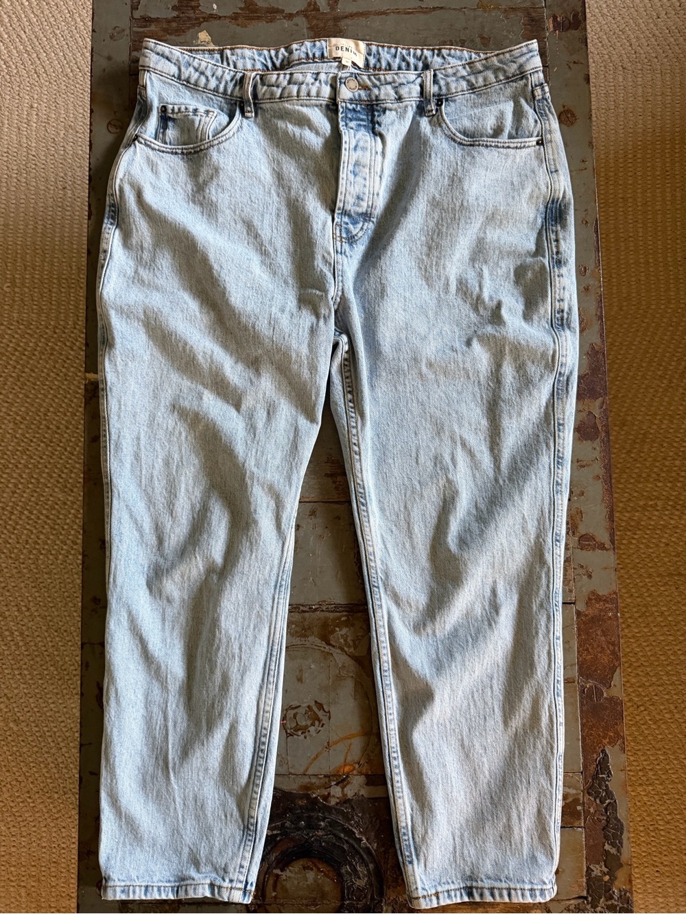 Sezane Light Blue High Rise Boyfriend Cropped Ankle Jeans